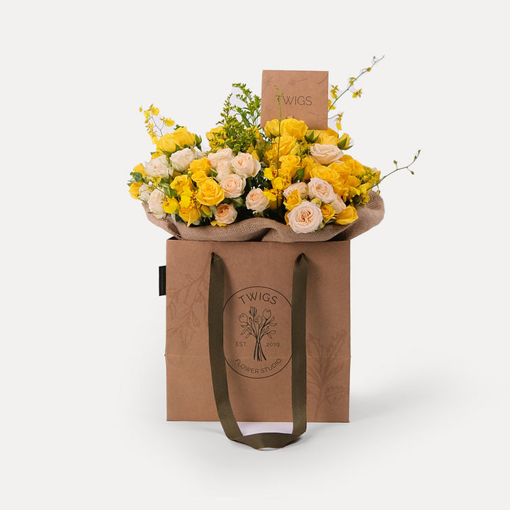 TWIGS YELLOW BOUQUET BAG