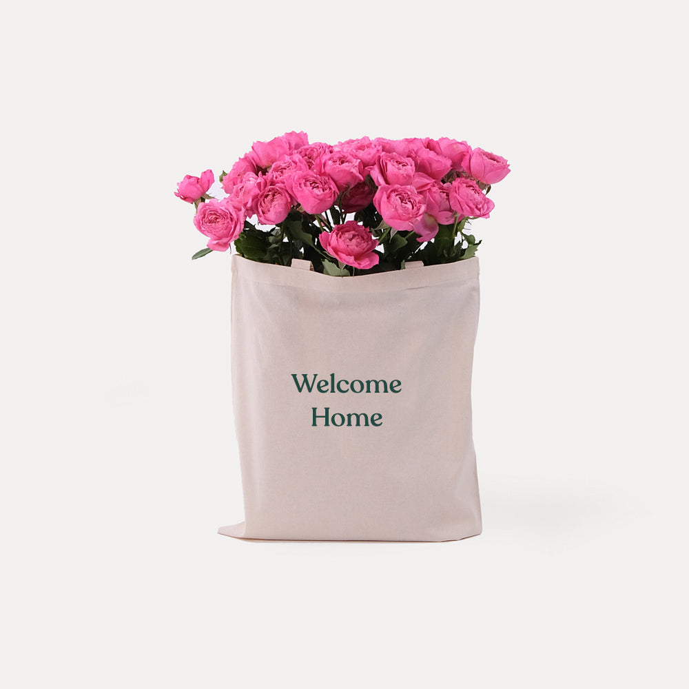 Cerise Pink Flowers Tote Bag