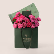 Juliet Cerise & Pink Floyd Roses – Hand Bouquet – A Bold and Elegant Flower Gift