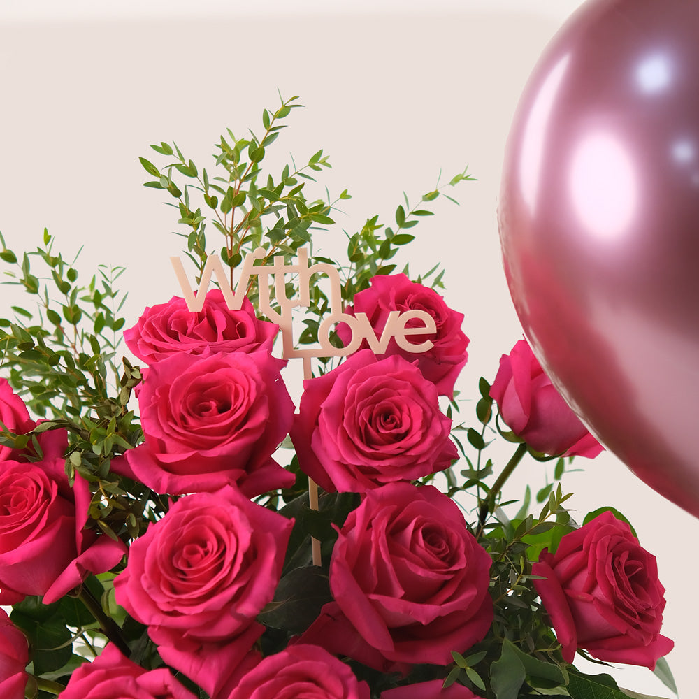 Pink Radiance Bundle – Flowers & Balloons– Celebrate with Elegance and Joy