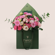 Blushing Elegance – Pink Flower Bouquet Bag – A Chic Bouquet of Soft Beauty and Grace