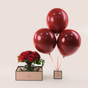 Petite Red Charm – Roses & Balloons Bundle– A Luxurious Gift of Elegance and Joy