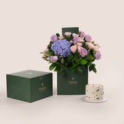 Cube Box & Floral Cake Bundle – A Luxurious Blend of Beauty and Sweetness