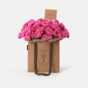 Cerise Pink Flowers Bouquet In A Bag