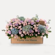 MOTHER'S DAY GARDEN BOX  WITH  SPRAY ROSE & HYDRANGEA FLOWERS ARRANGEMENT