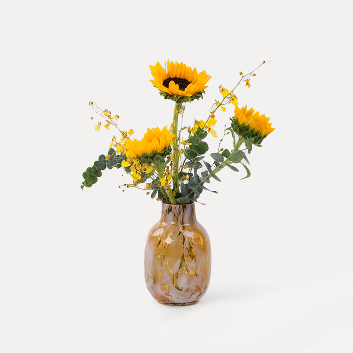 Sunflowers with Dancing Lady Flowers Vase Arrangement