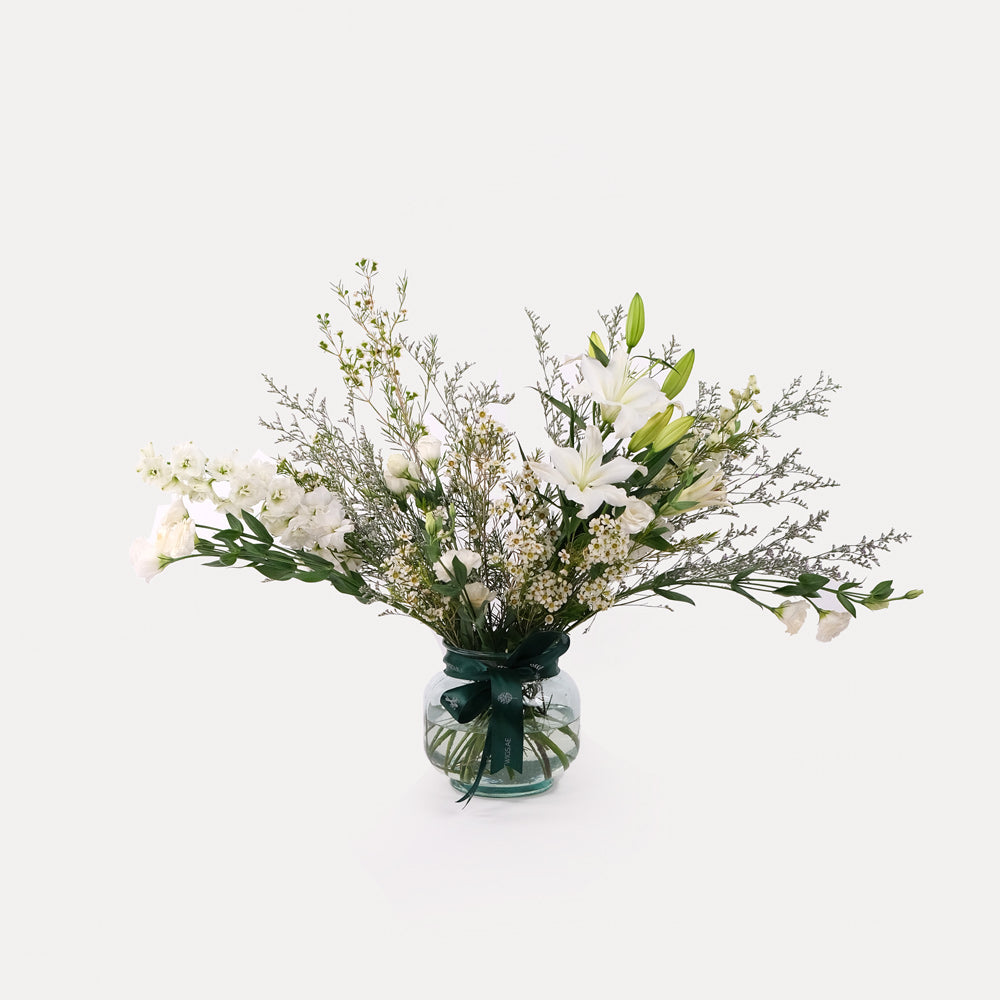 Mixed White Flowers in Vase