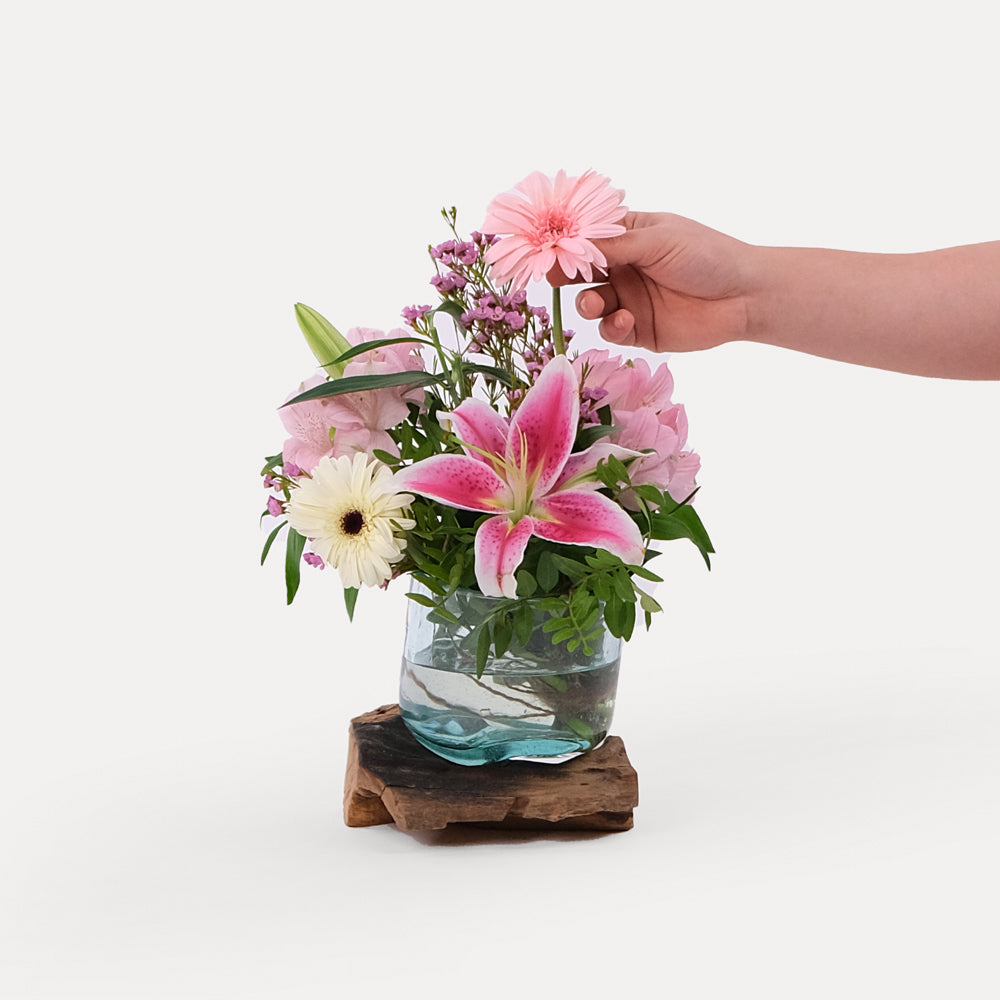 Lily Gerbera Alstroemeria Hydrangea Wax Vase