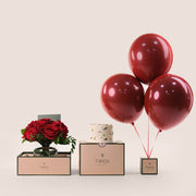 Petite Red Celebration – Roses, Cake & Balloons– A Luxurious Full Experience for Special Occasions