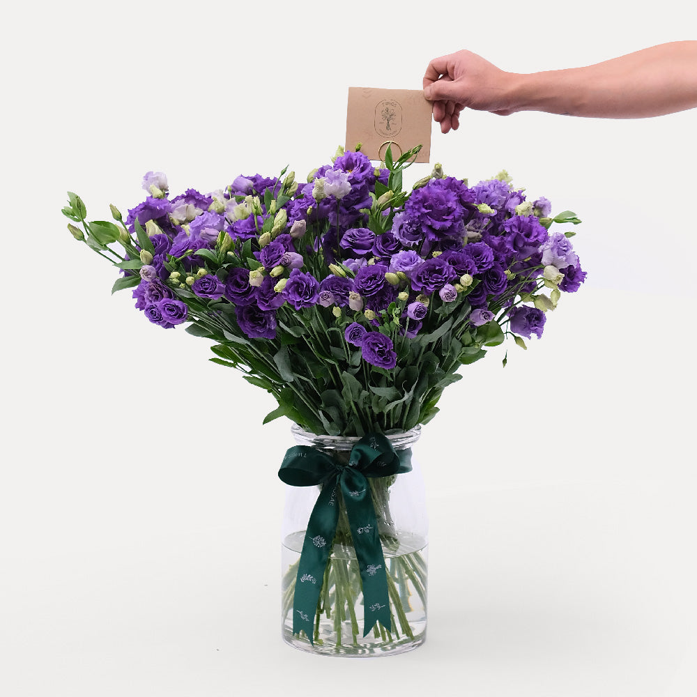 PURPLE LISIANTHUS FLOWER VASE