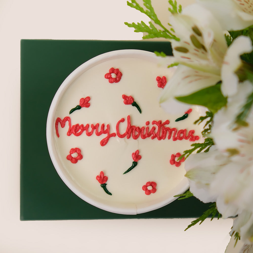 Christmas flowers and cake combo