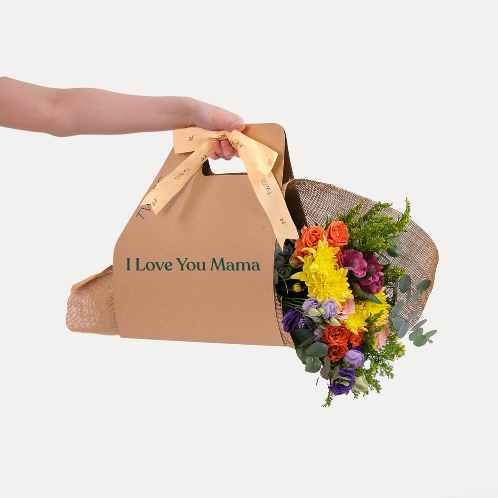 MOTHER'S DAY VIVID FLOWER ARRANGEMENT IN  BUNCH BAG