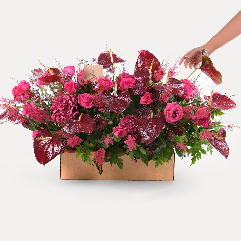 Premium Red Flowers Garden Box
