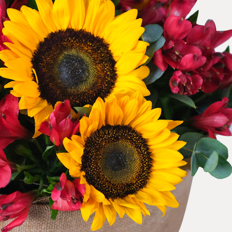 Sunflower and Lsianthus Mix Flowers  Bouquet