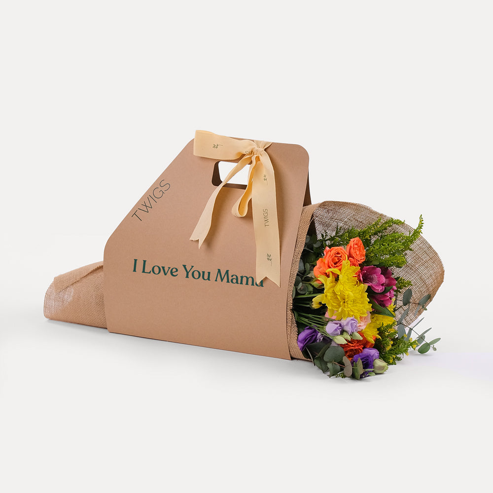 MOTHER'S DAY VIVID FLOWER ARRANGEMENT IN  BUNCH BAG