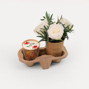 EMIRATI WOMEN'S DAY CHOCOLATE CUP CAKE  WITH  SPECIAL WHITE  ROSE FLOWER ARRANGEMENT