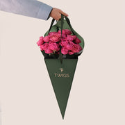 Fuchsia Passion – Juliet Roses Cone Bouquet – A Bold and Luxurious Floral Statement