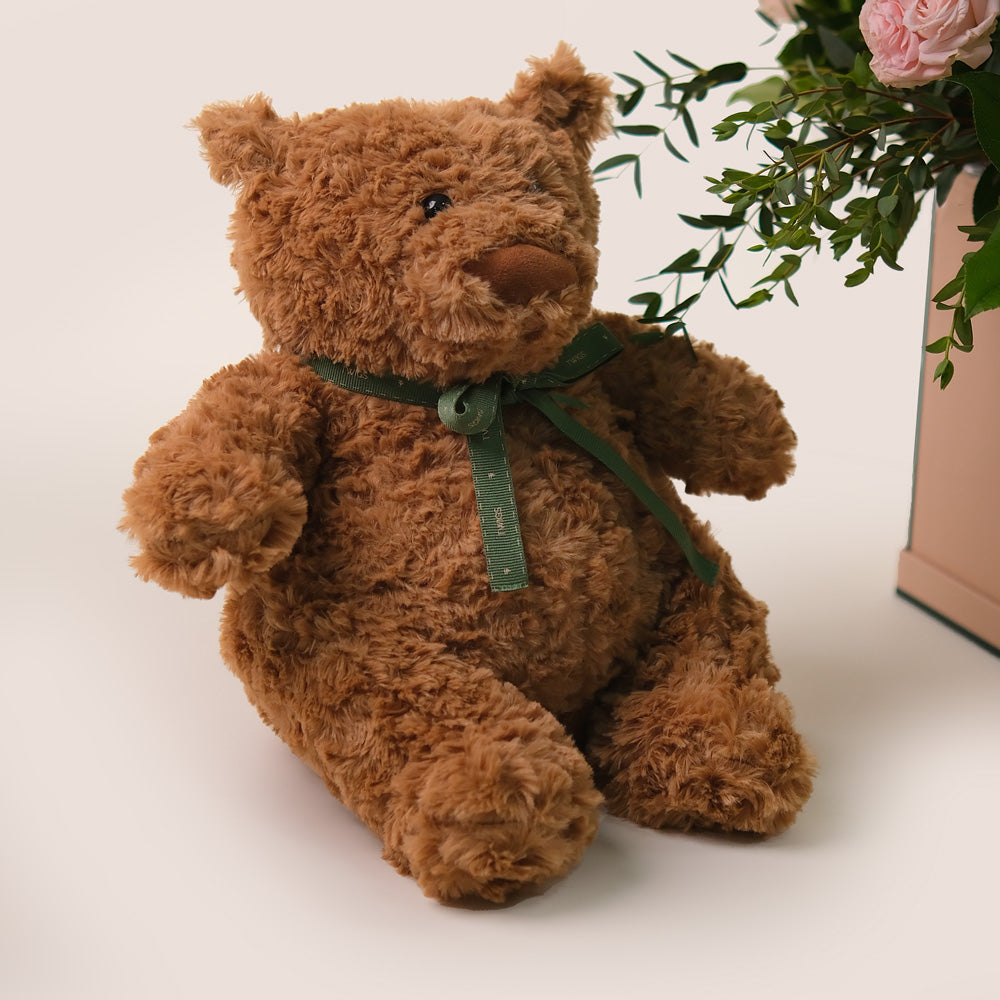 Tender Moments Bundle – Roses & Plush Teddy Bear - A Heartwarming Gift of Elegance and Cuteness