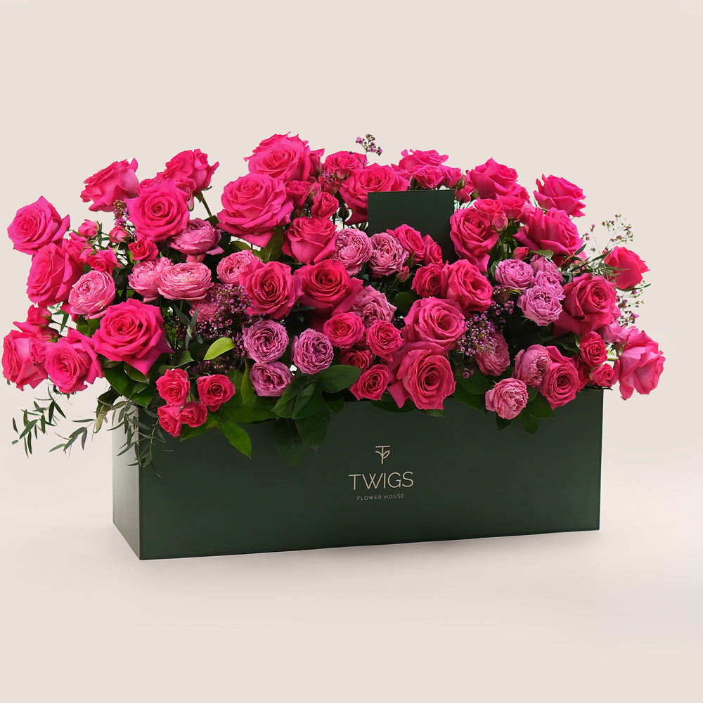 Premium Garden Box – Fuchsia Flower Mix– A Vibrant Floral Symphony