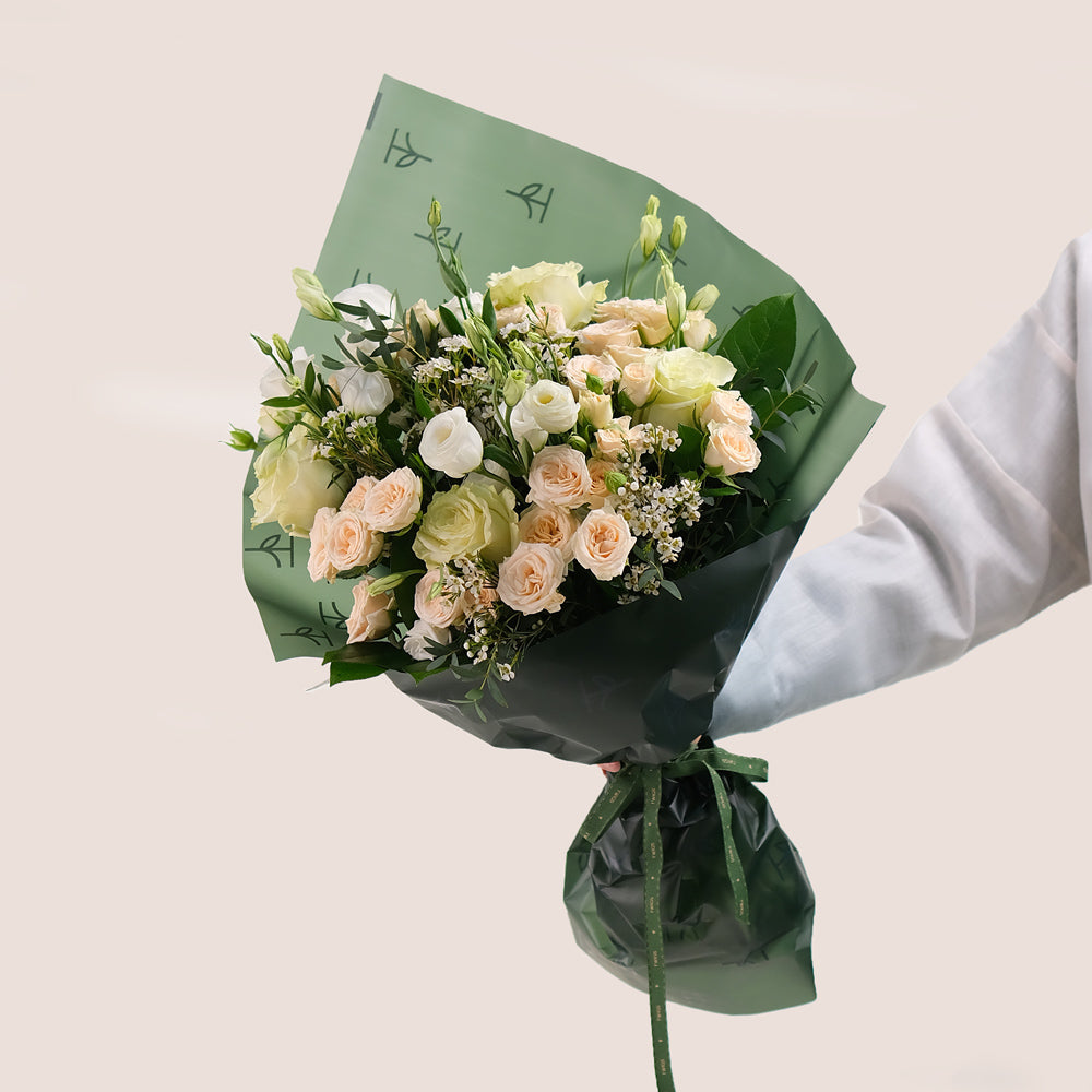 Pastel Mixed Flower Bouquet – Subtle Elegance in Our Signature TWIGS Bag