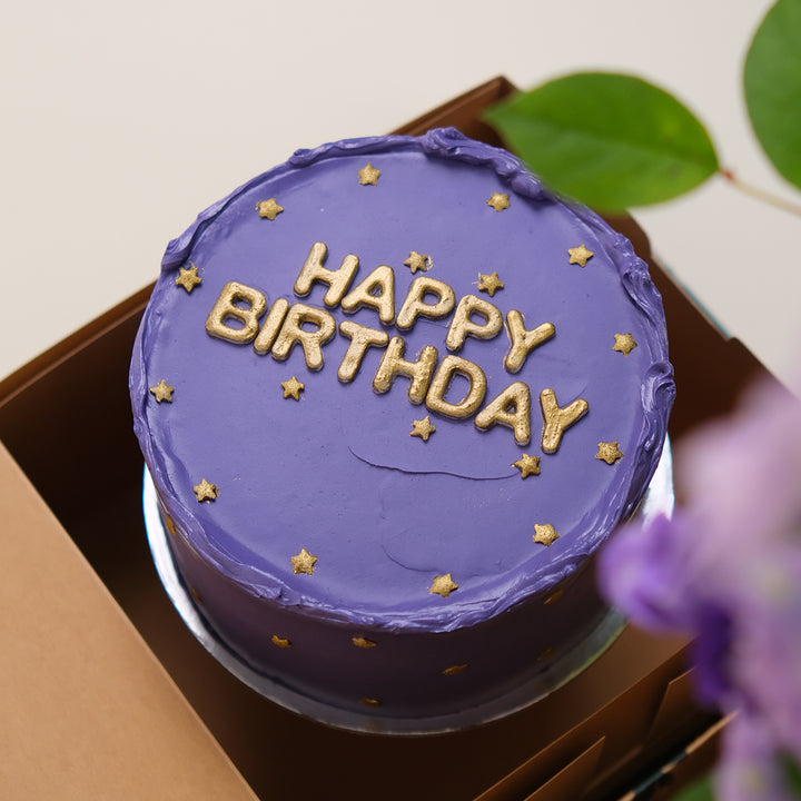 Happy Birthday Flowers and Cake tray combo