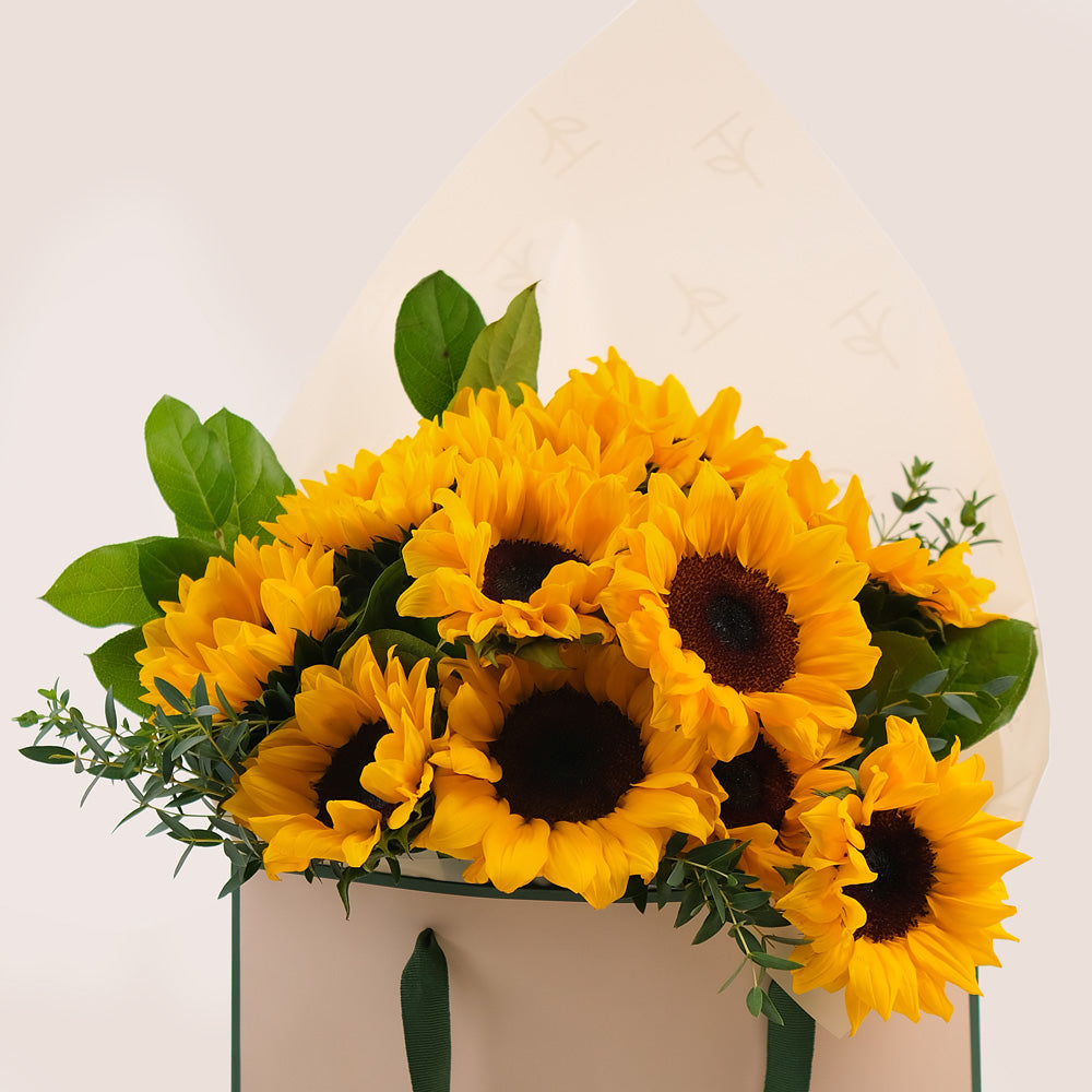 Sunflowers in TWIGS Bag – Bright & Cheerful Blooms – A Gift of Sunshine and Happiness