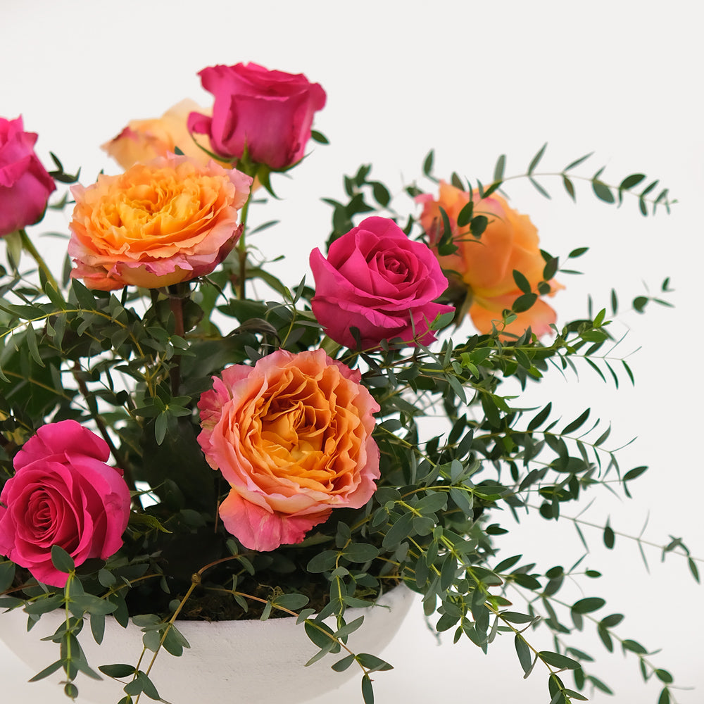 Diwali Special Flowers  arrangements in White ceramic vase