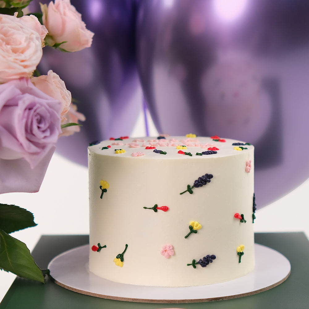 Pastel Celebration – Cube Box, Cake & Balloons Bundle – A Luxurious Trio of Beauty, Flavor, and Festivity