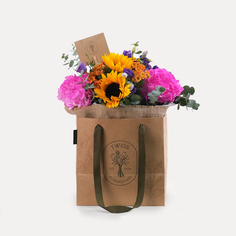 Sunflower ,Hydrangea and Chrysanthemum Mix Flowers  Bouquet