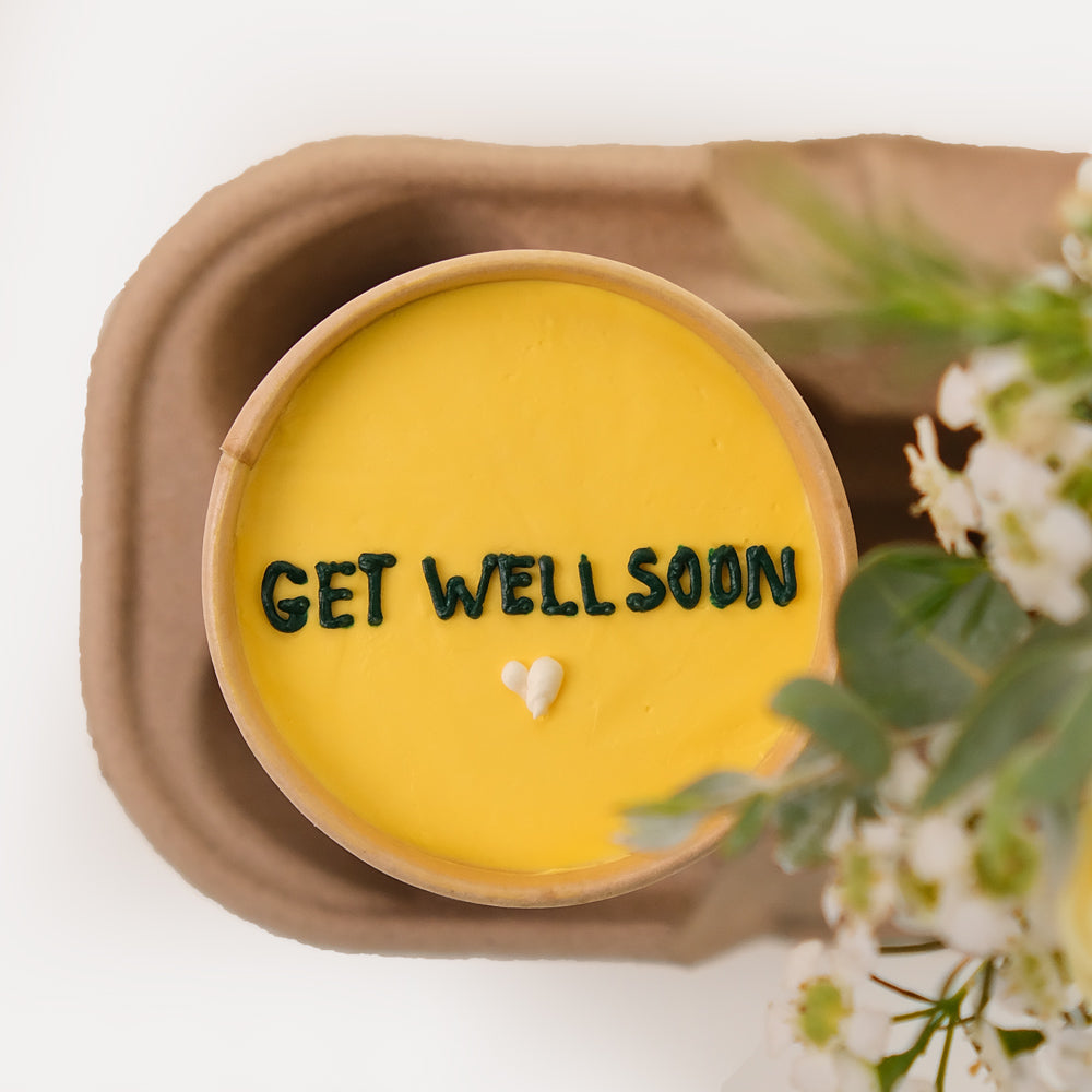 Get Well soon Chocolate Cup Cake & Flowers Combo