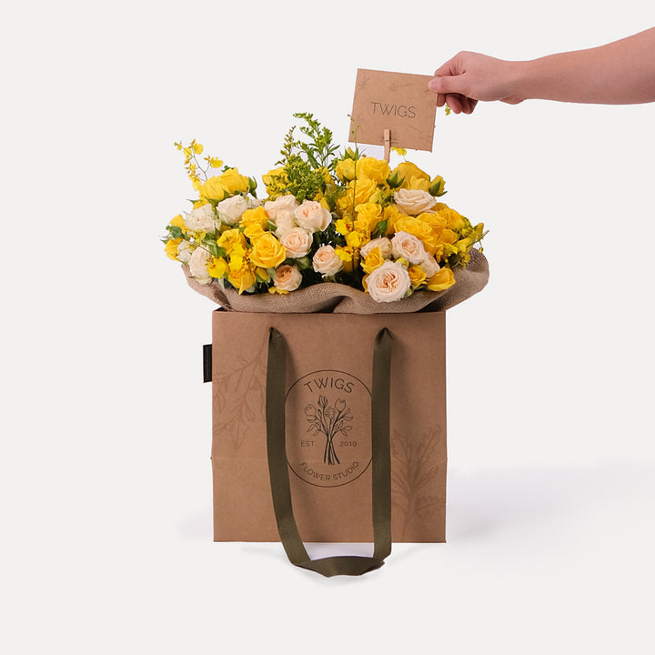 TWIGS YELLOW BOUQUET BAG