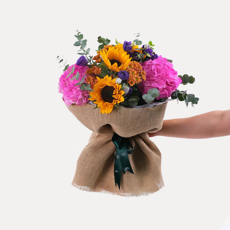 Sunflower ,Hydrangea and Chrysanthemum Mix Flowers  Bouquet