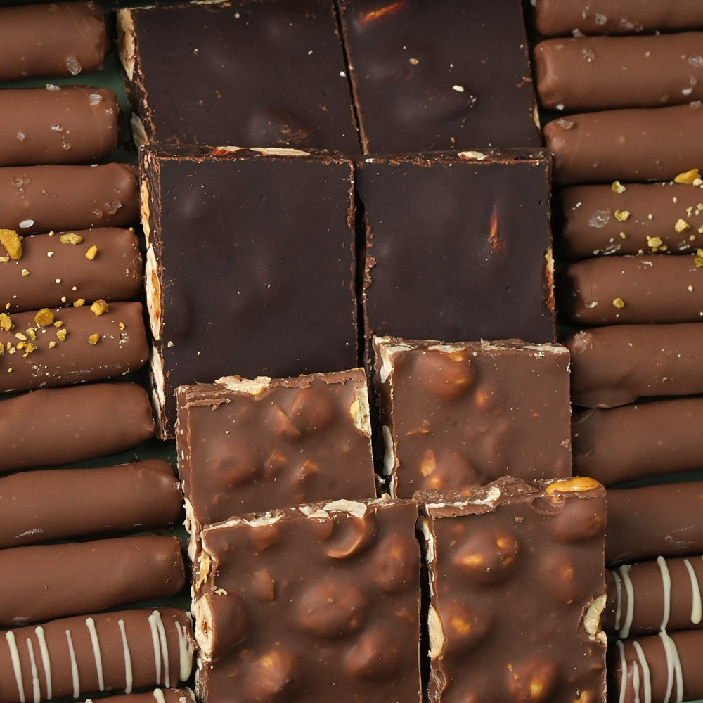 chocolates, with bouquet of salinero flowers, 