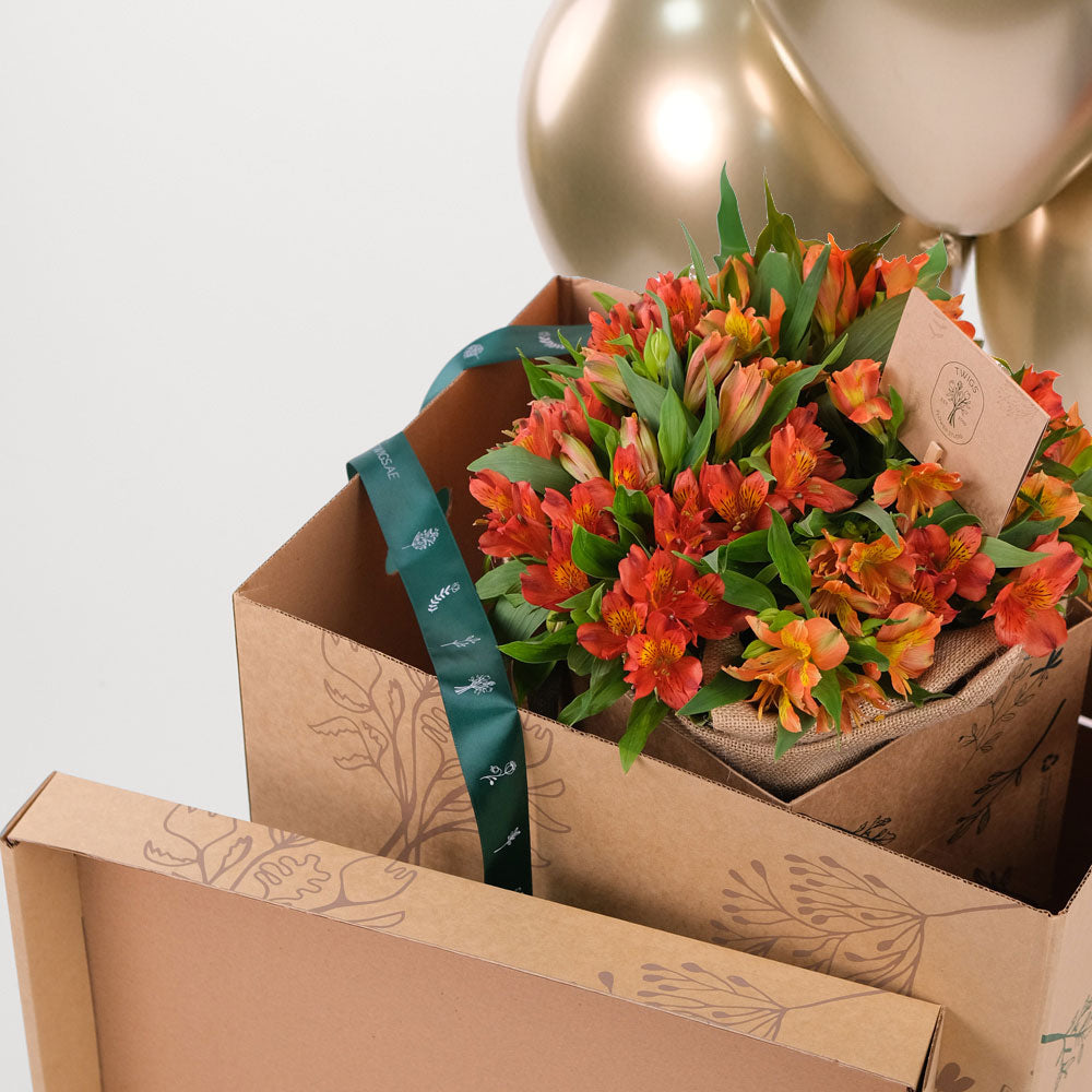 ALSTROEMERIA ORANGE FLOWERS SURPRISE BOX