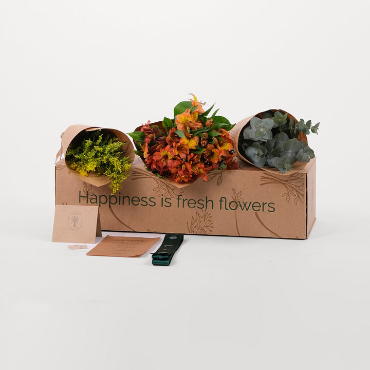 Alstroemeria Orange  Flowers DIY Box
