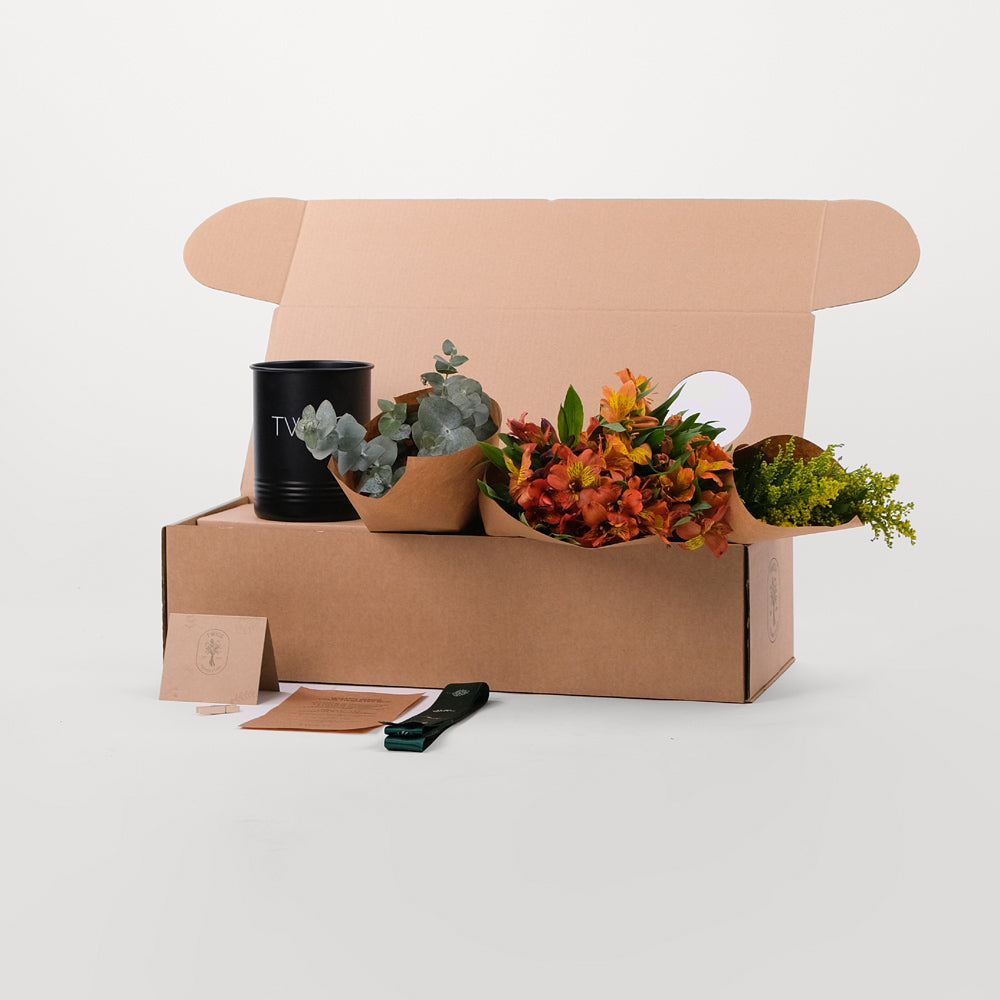 Alstroemeria Orange  Flowers DIY Box