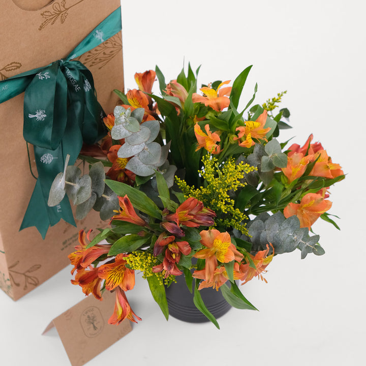 Alstroemeria Orange  Flowers DIY Box