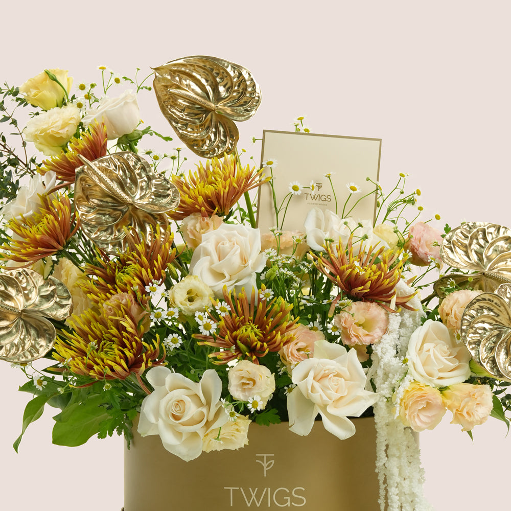 TWIGS Gold Grande Flower Box -Aurelia