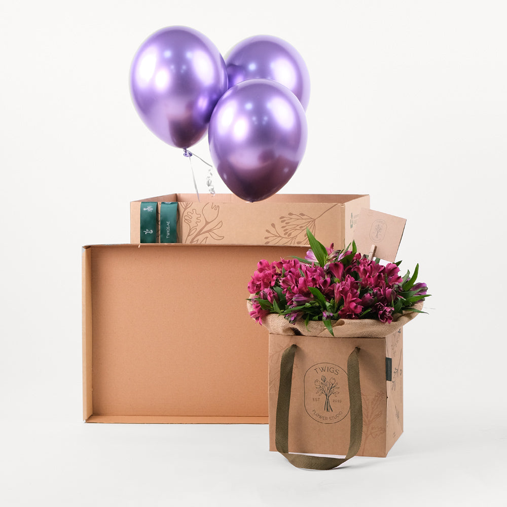 Alstroemeria Purple Flowers Surprise Box