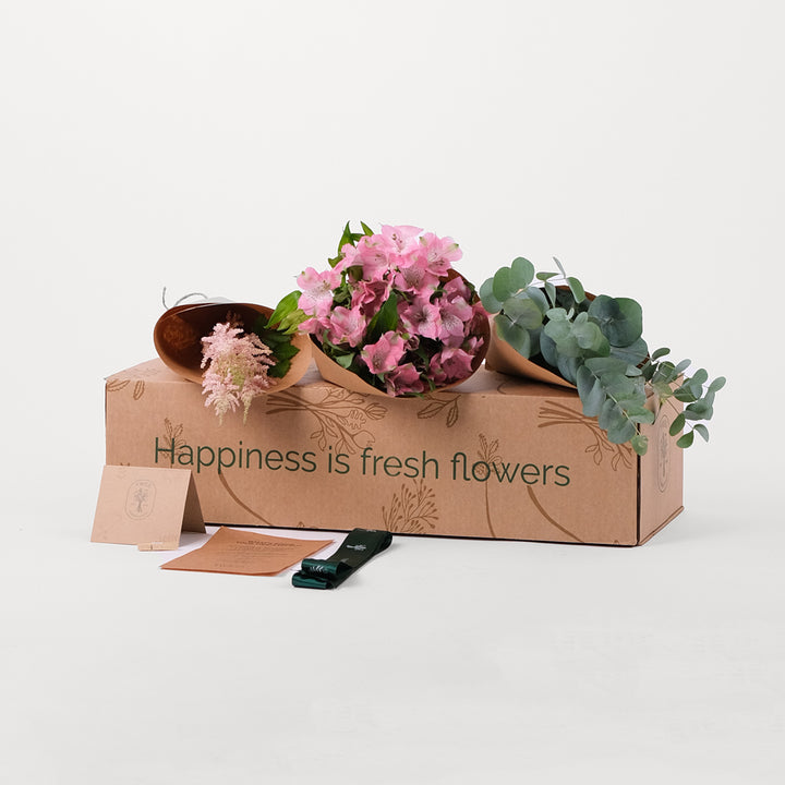 Alstroemeria PINK Flowers DIY Box