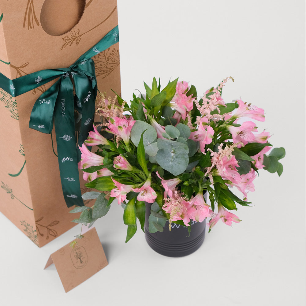 Alstroemeria PINK Flowers DIY Box