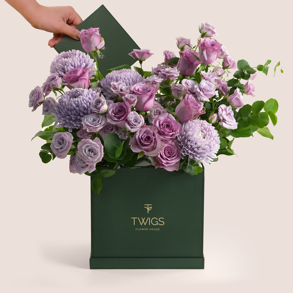 Lavender Wishes - All Shades of Purple Flower Box
