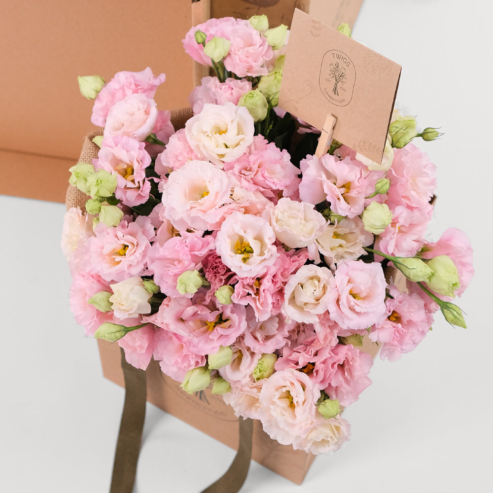 Lisianthus Light Pink Flowers Surprise Box