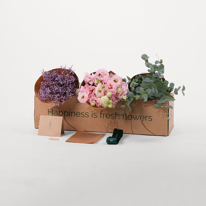 Lisianthus Pink Flowers DIY Box