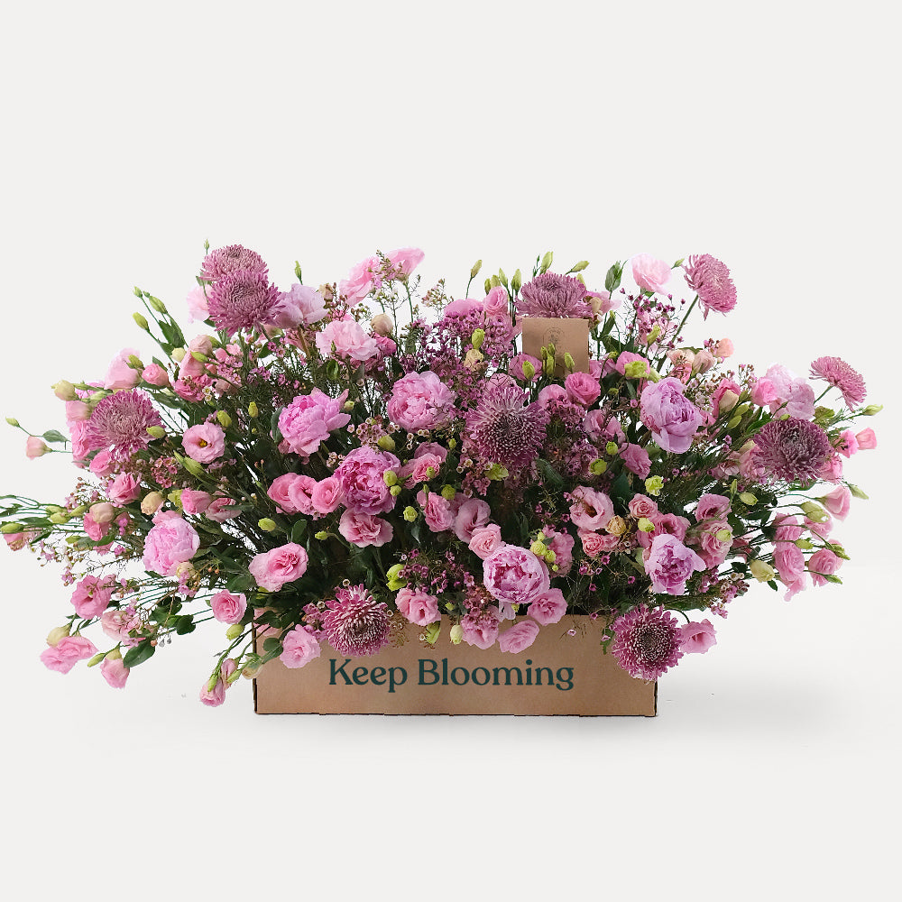 Premium Peony Lisianthus Pink Flowers Garden Box