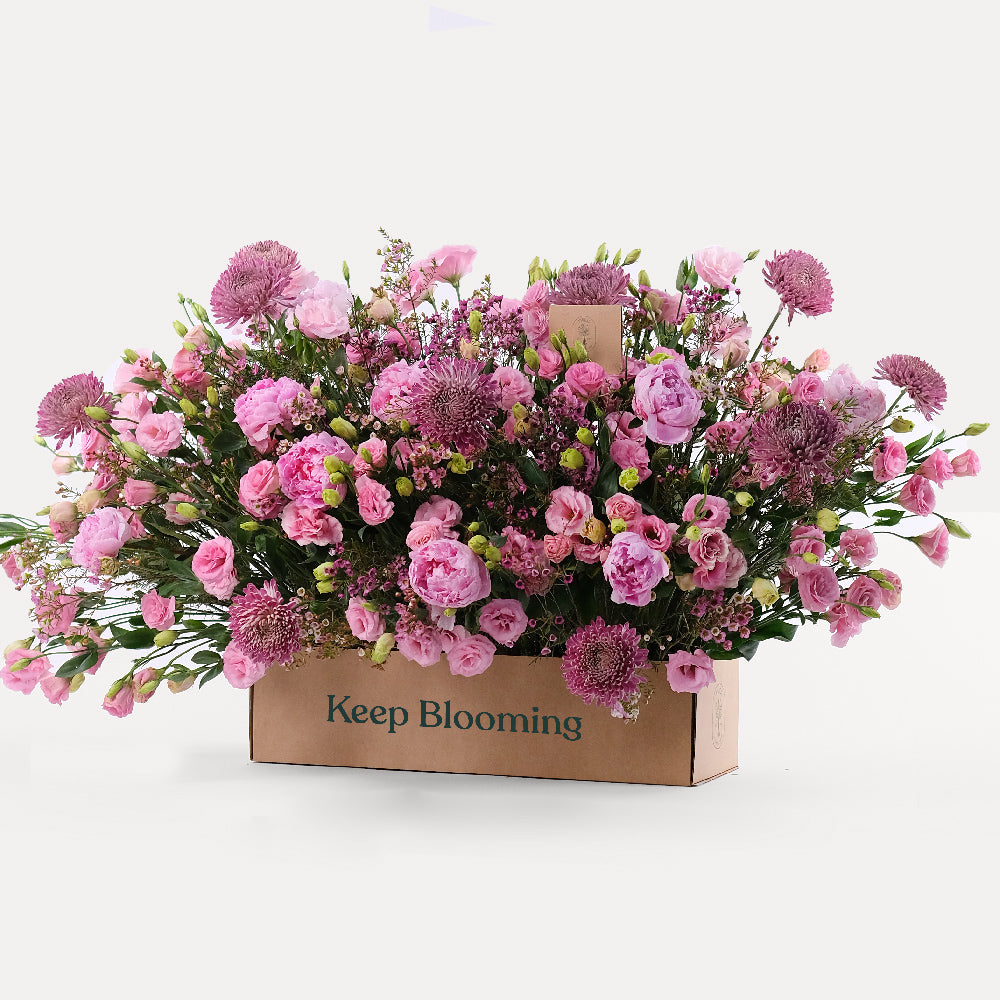 Premium Peony Lisianthus Pink Flowers Garden Box