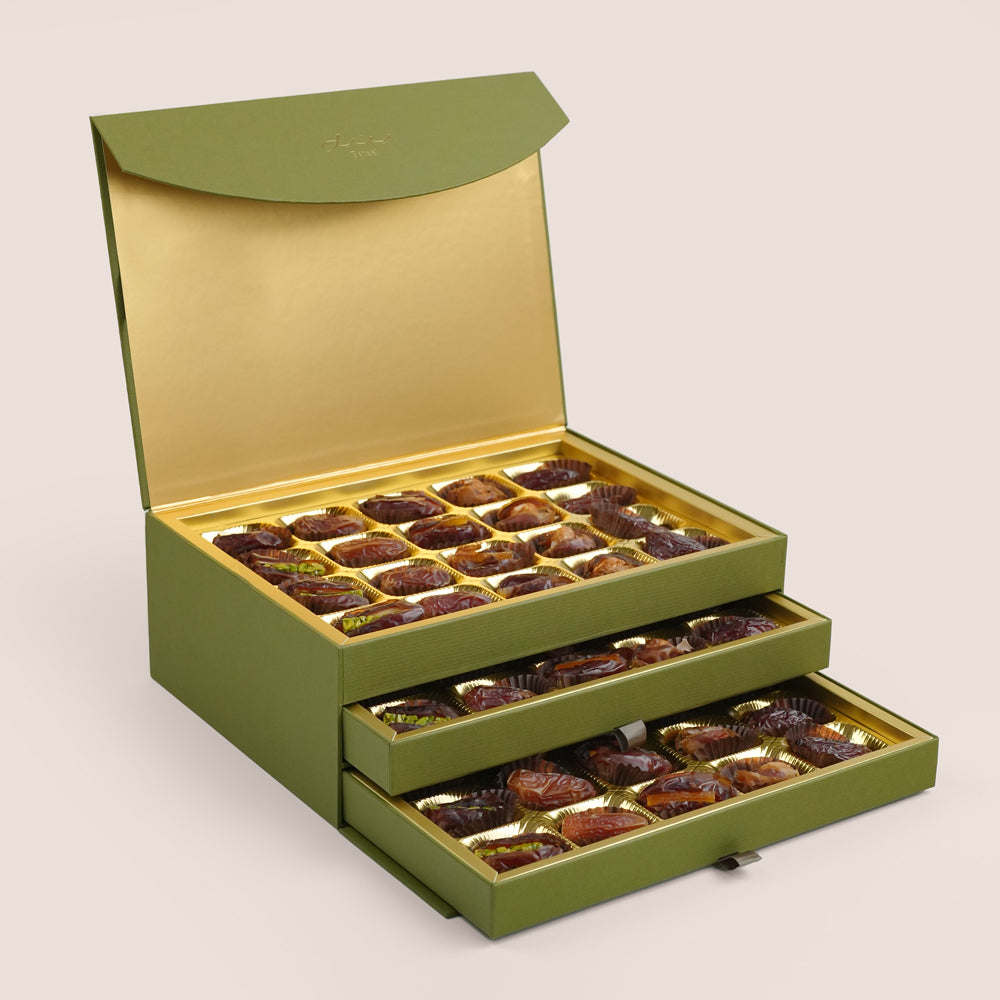 Bateel Palm Chest Drawer - Premium Assorted Filled Dates