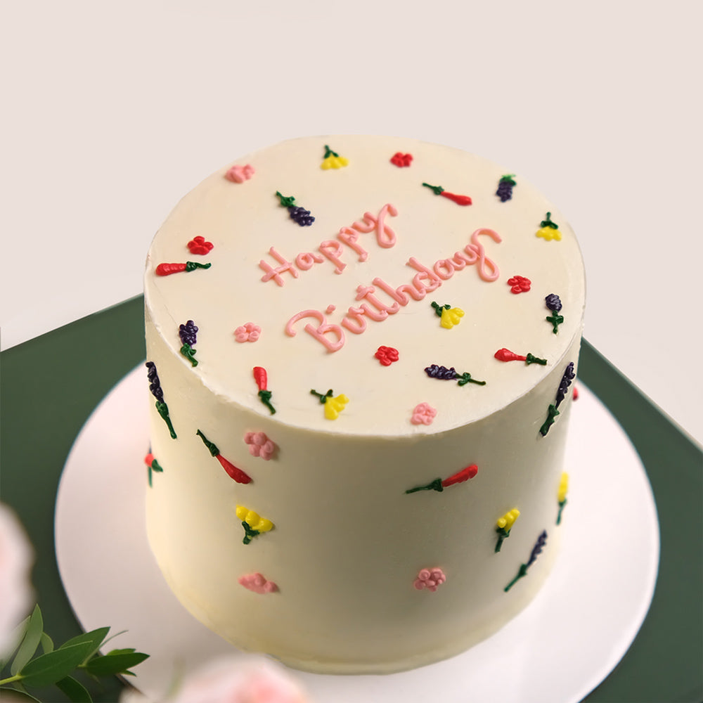 Floral Birthday Cake by TWIGS Flower House Dubai