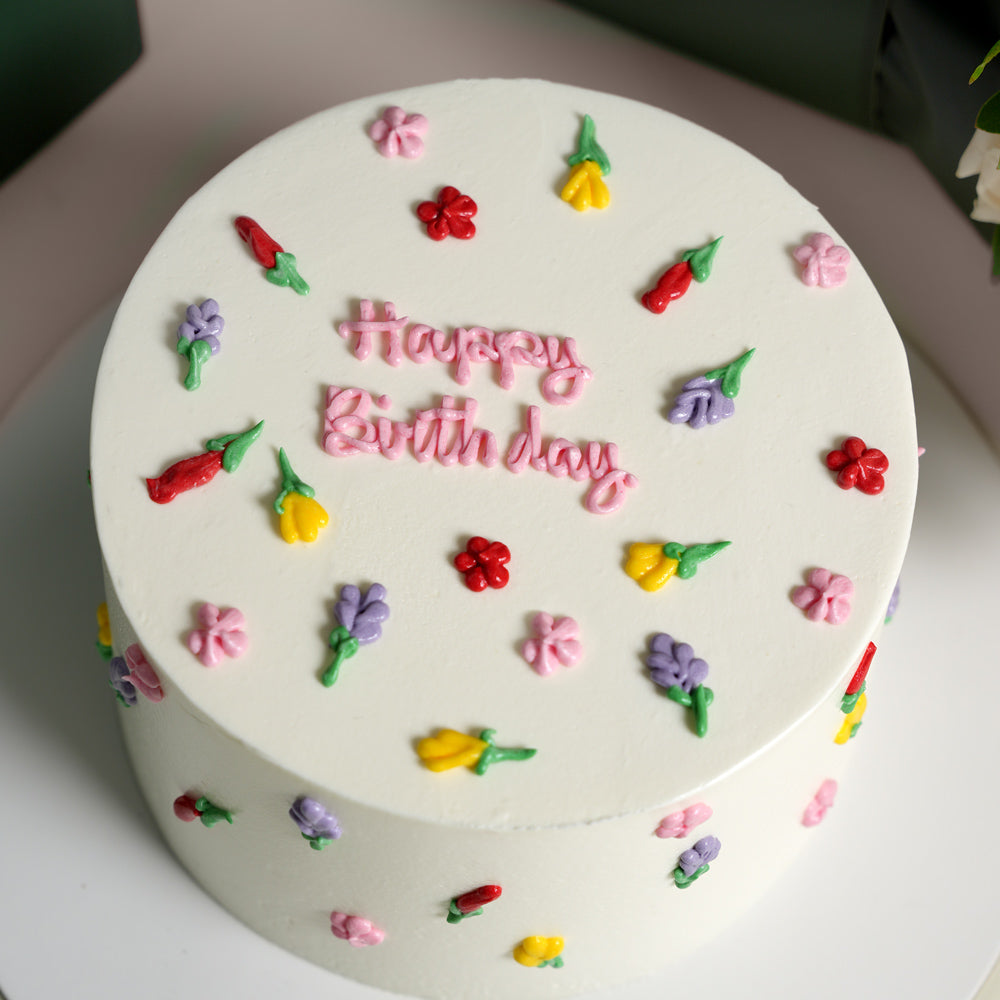 Blush Celebration Bundle – Birthday Flowers, Balloons & Cake - The Perfect Surprise