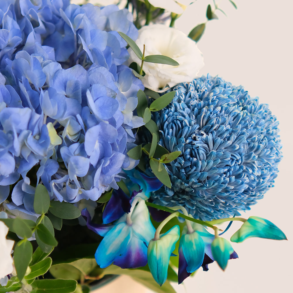 Luxe Blue Flower Arrangement  | Baby Boy Gift or For Him UAE